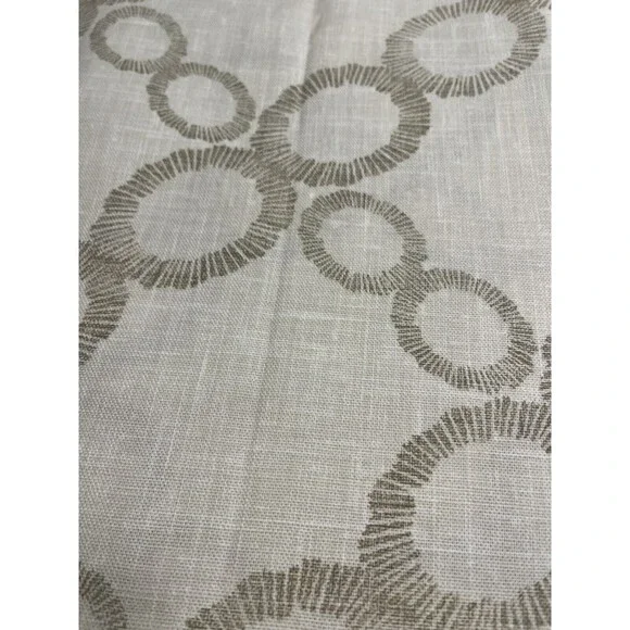 Pair of Tahari Home Cream Geometric Panel Window Curtain Drape 50”W x 84”L - Picture 4 of 8